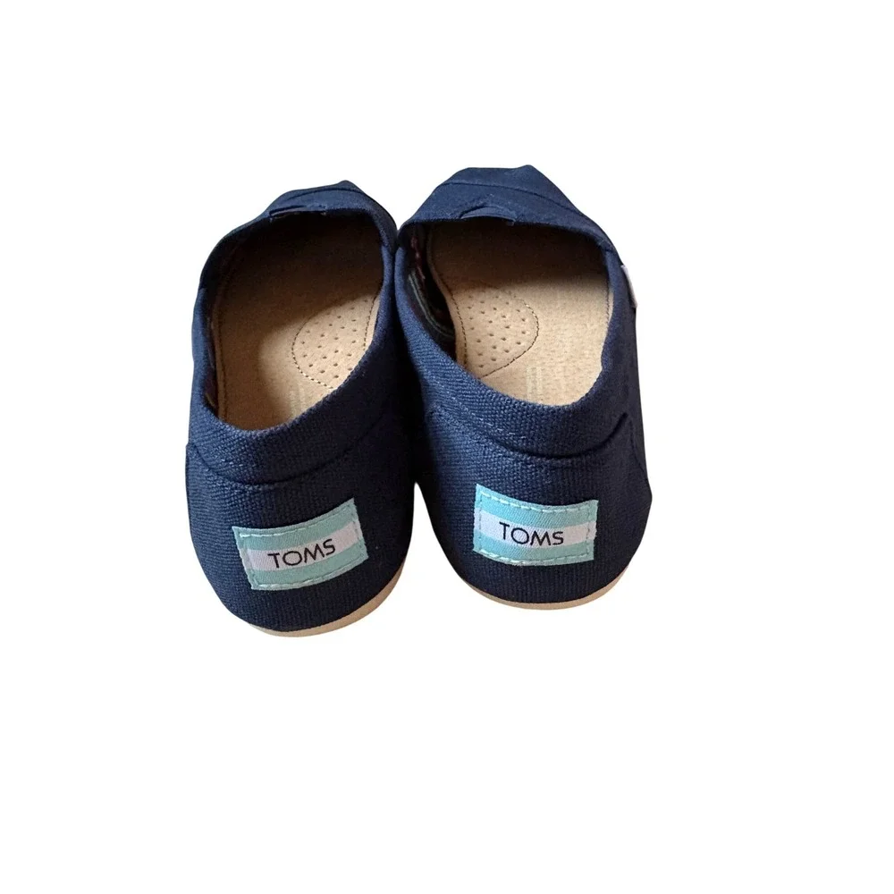TOMS Women Navy Canvas Alpargata Slip On Flat Shoes 10000873 Size 7 NEW